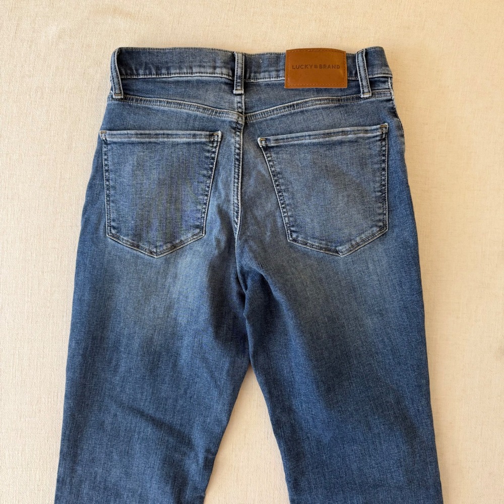 Lucky Brand Stevie High Rise Flare Jeans Womens 6/28 Blue Raw Hem Boho Retro - Picture 11 of 11